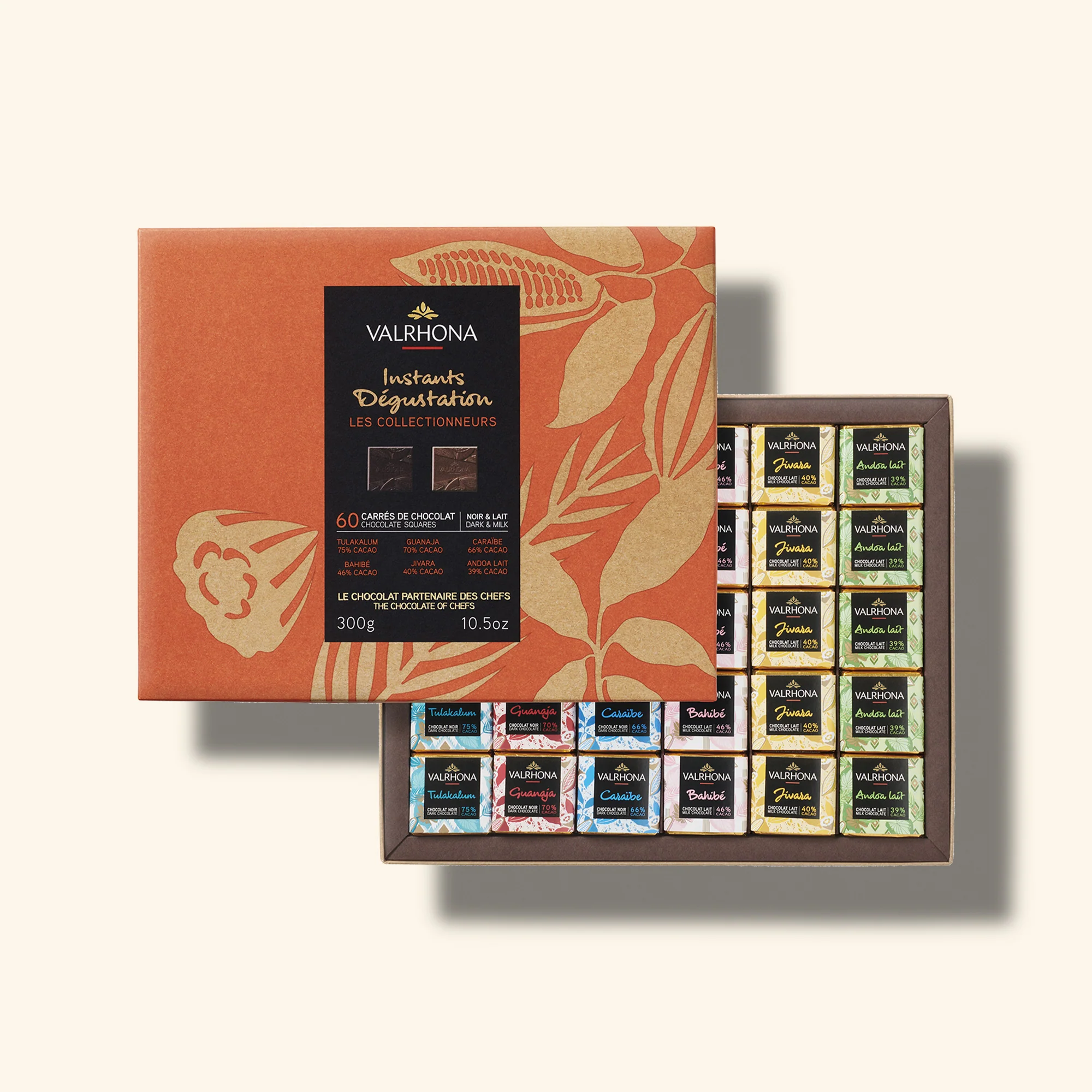 Coffret 60 carrés de chocolat noir et lait - 300g