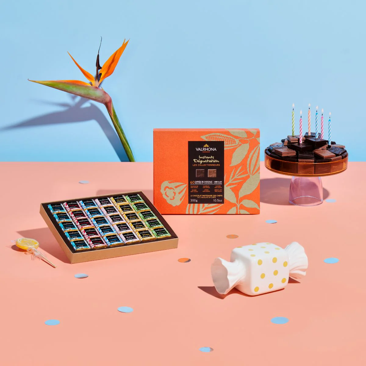 Coffret 60 carrés de chocolat noir et lait - 300g - Image 3