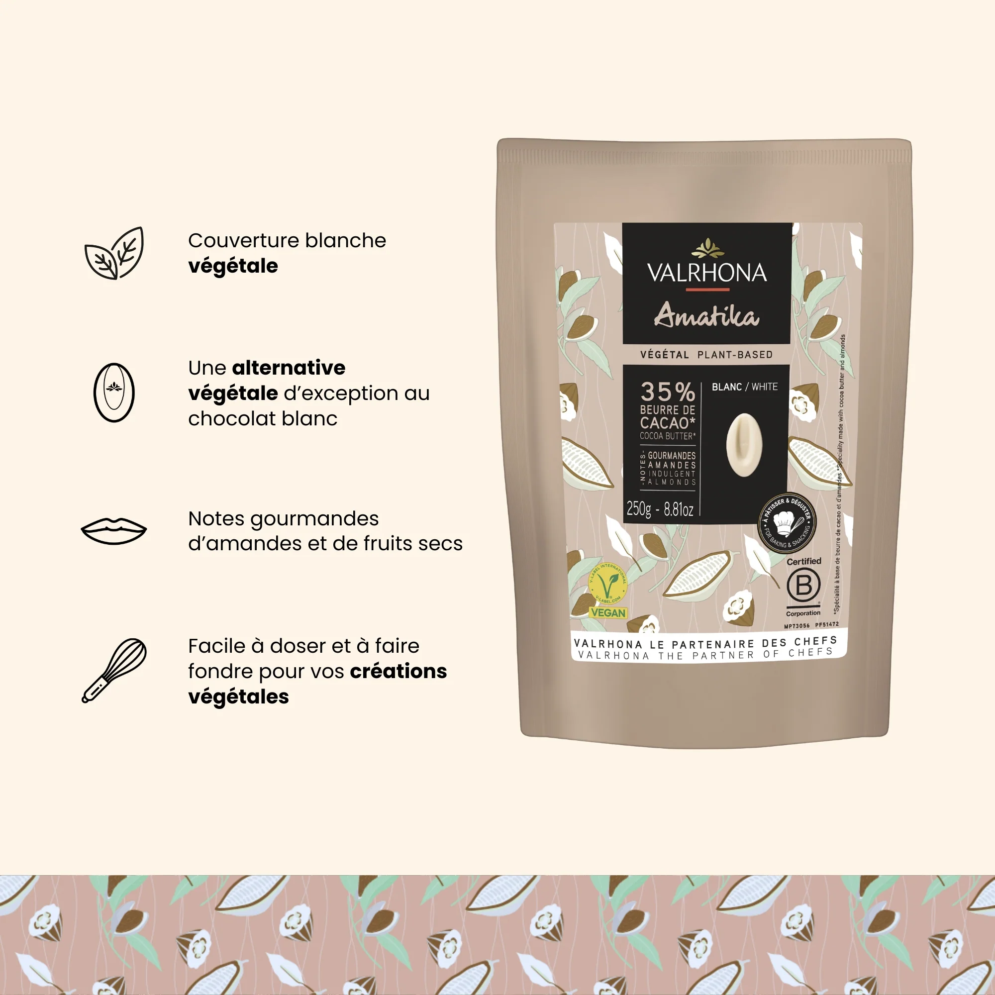 Couverture blanche végétale Amatika 35% - 250g - Image 3