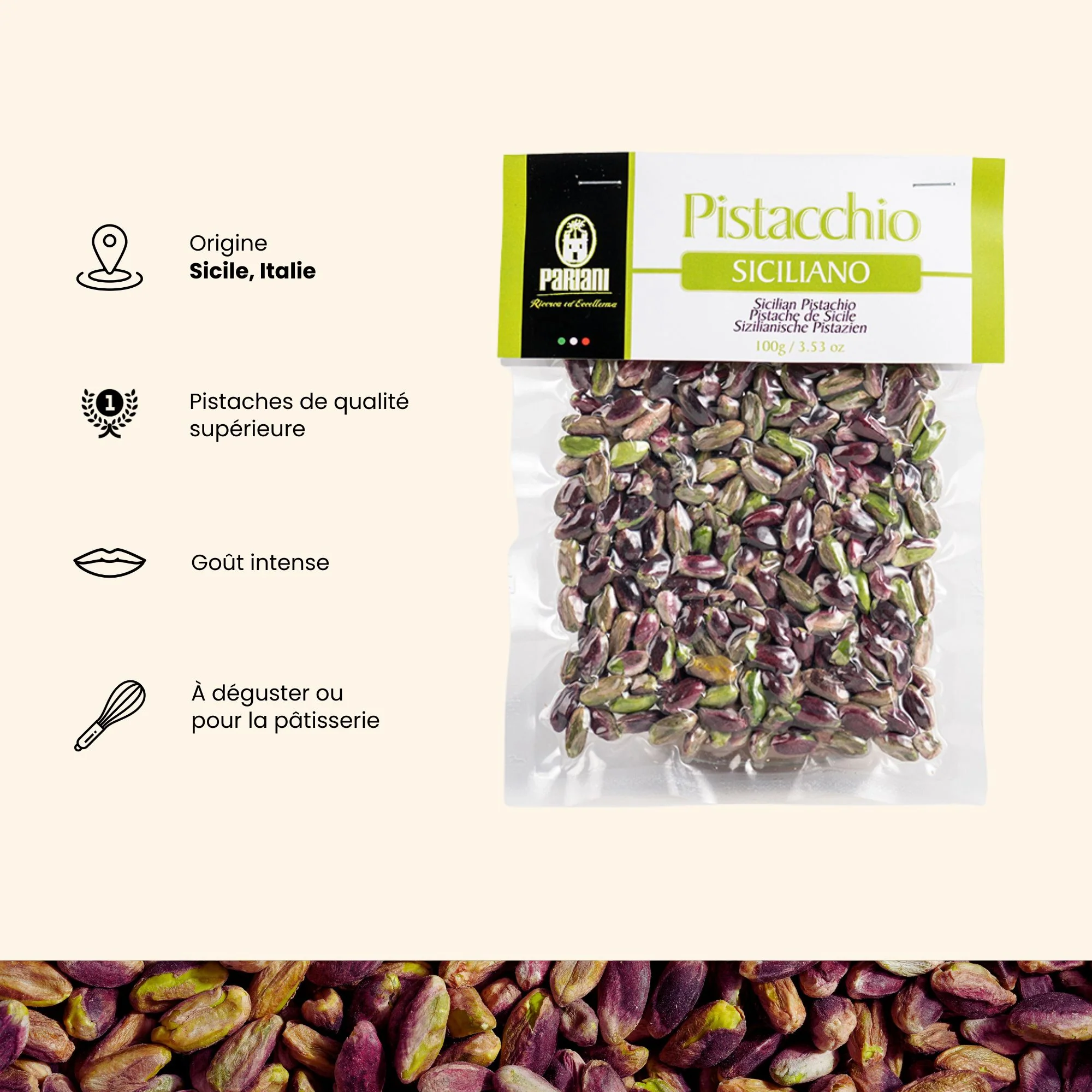 Pistaches entières de Sicile - 100g - Image 3