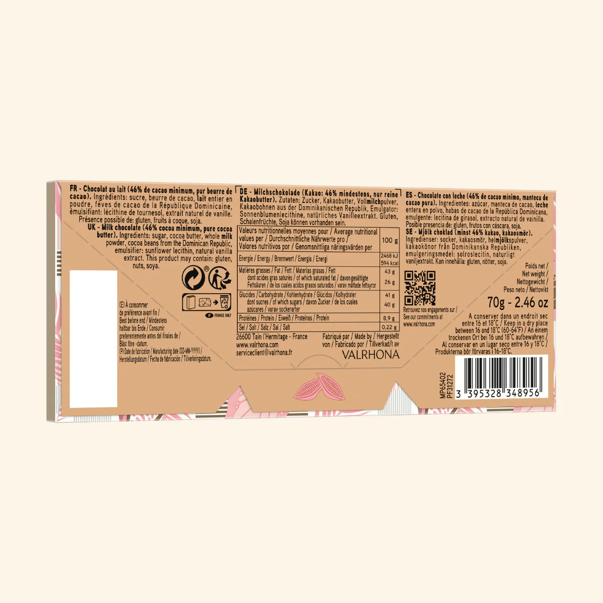 Tablette chocolat au lait Bahibé 46% - 70g - Image 6