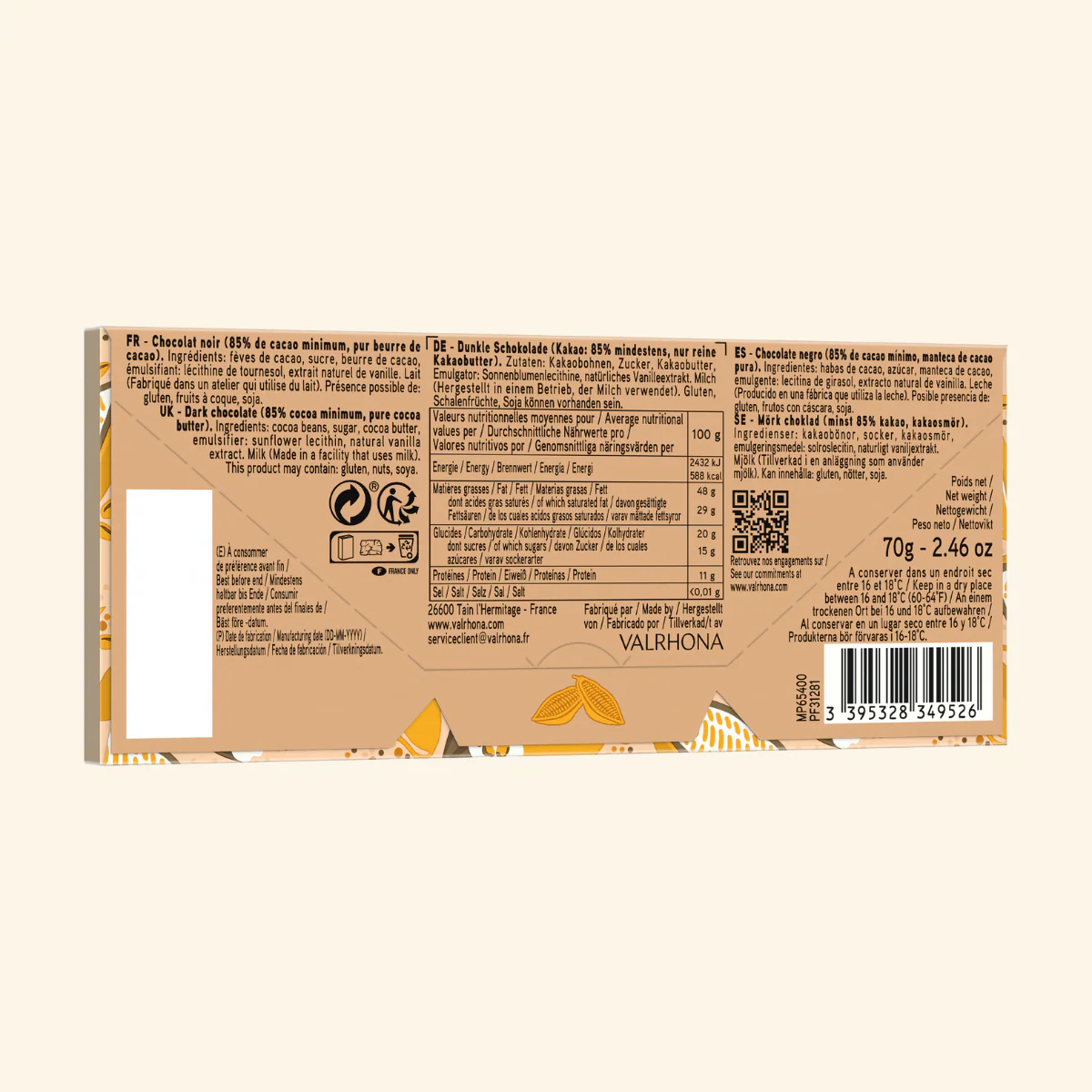 Tablette chocolat noir Abinao 85% - 70g - Image 6