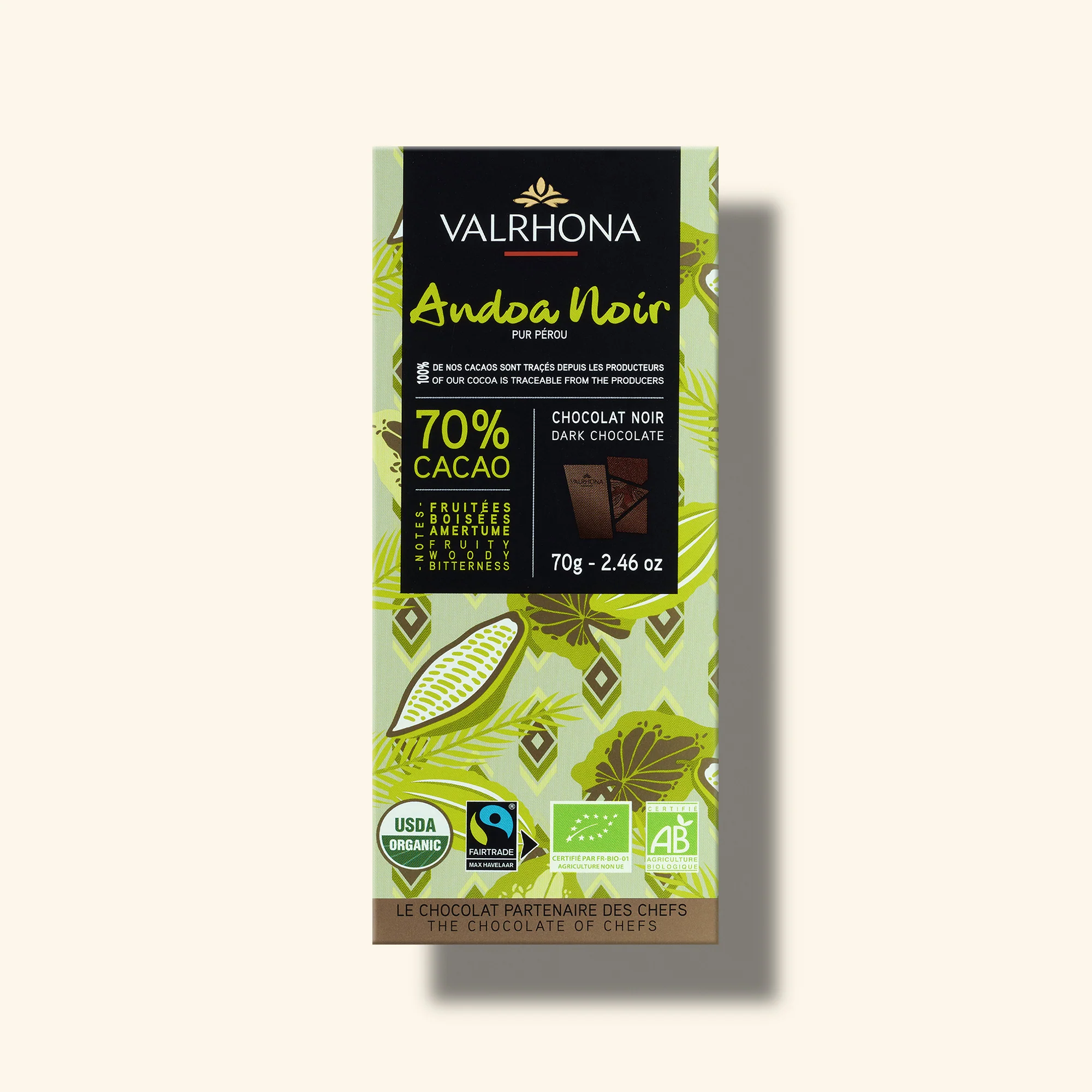 Tablette chocolat noir Andoa Noir 70% - 70g