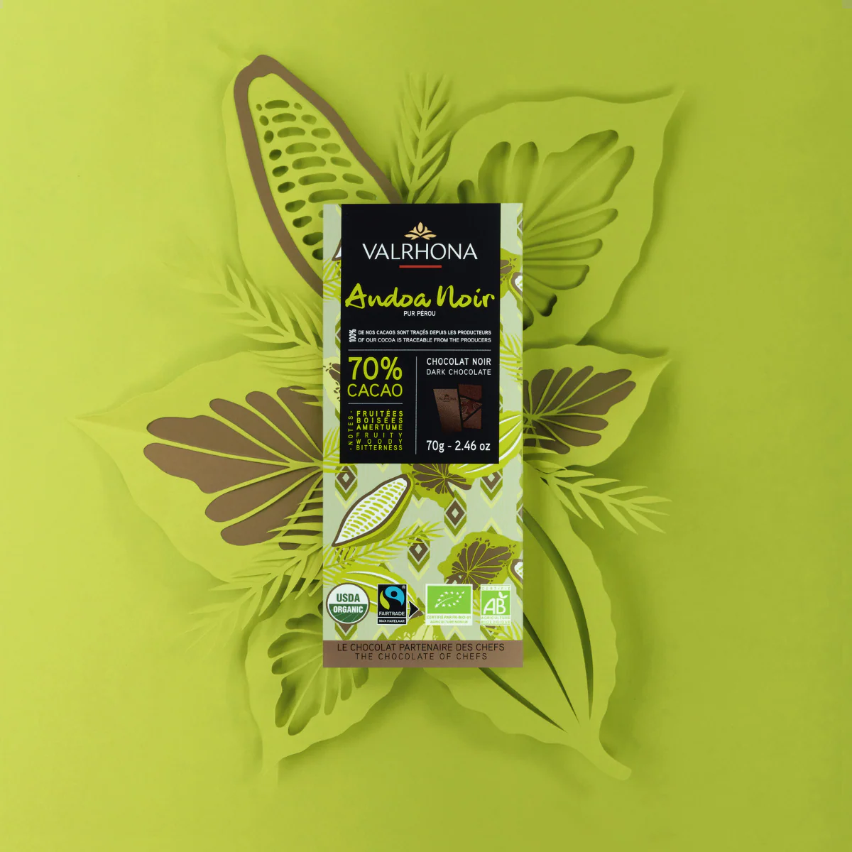 Tablette chocolat noir Andoa Noir 70% - 70g - Image 3