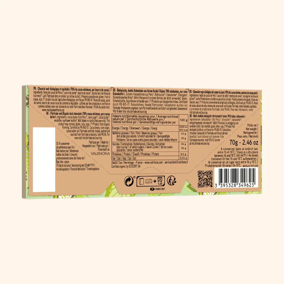 Tablette chocolat noir Andoa Noir 70% - 70g - Image 6