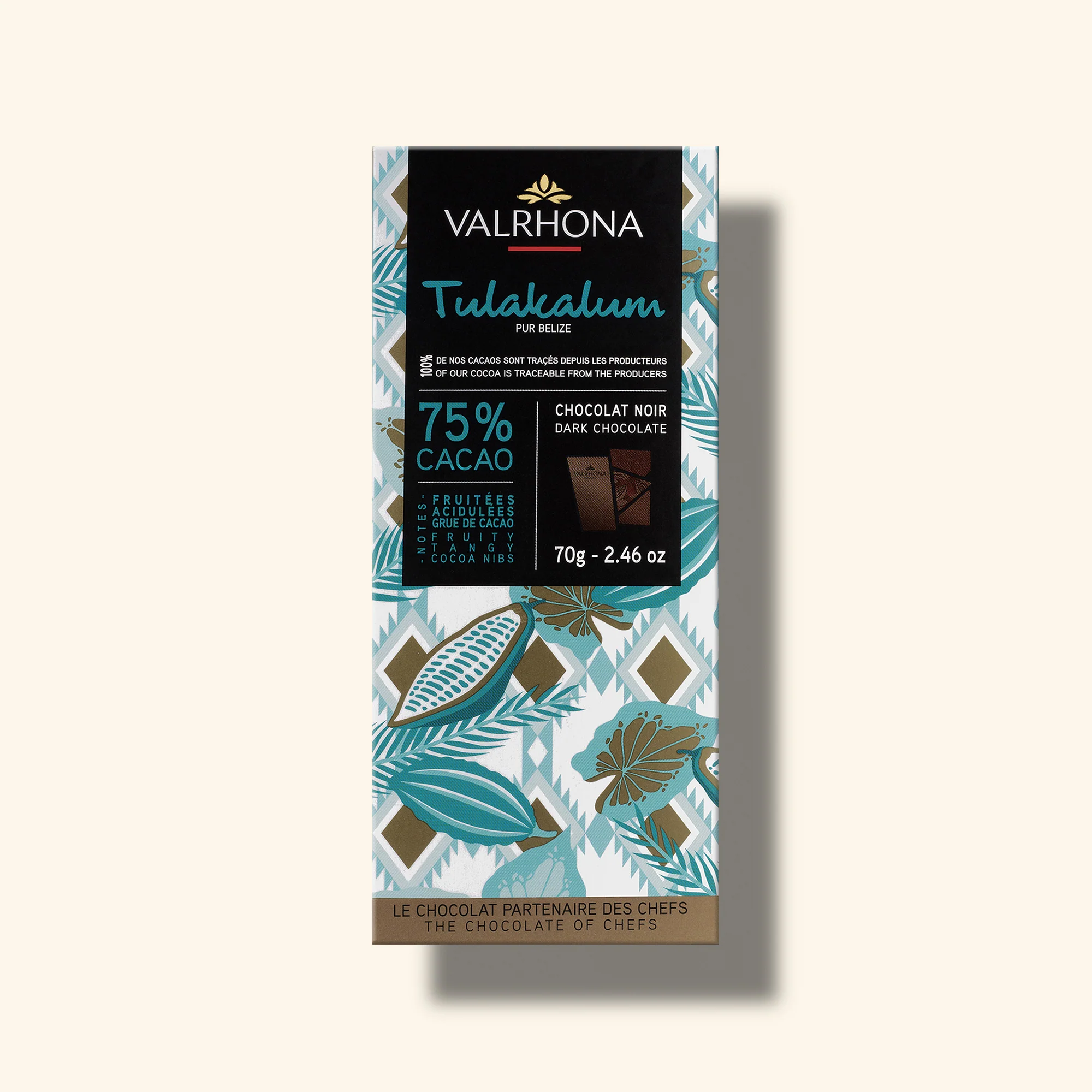 Tablette chocolat noir Tulakalum 75% - 70g